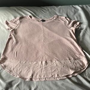 Express Light Pink Ribbed Top